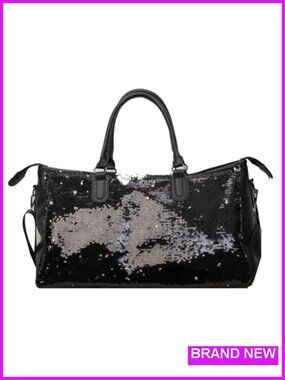 Large Sequin Travel Duffel Bag with Shoe & Wet Dry Compartments